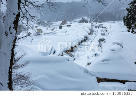 Ouchijuku's snowy scenery and snow festival Ouchijuku's snowy scenery and snow festival 133956323