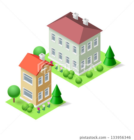 Isometric buildings 133956346