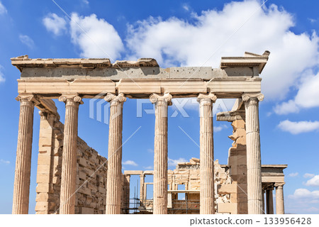 Athens, Greece. The Erechtheion, ancient Greek temple on the Acropolis. 133956428