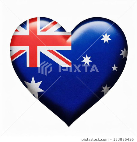 澳洲國旗心形圖案 133956456