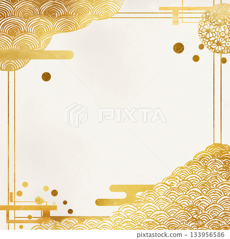 Platinum Japanese-style background material that combines tranquility and elegance | A sophisticated illustration design that combines traditional and modern aesthetics 133956586