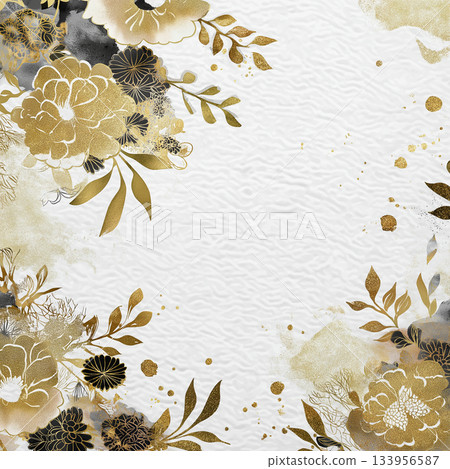 Platinum Japanese-style background material that combines tranquility and elegance | A sophisticated illustration design that combines traditional and modern aesthetics 133956587