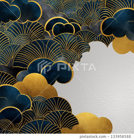 Platinum Japanese-style background material that combines tranquility and elegance | A sophisticated illustration design that combines traditional and modern aesthetics 133956588