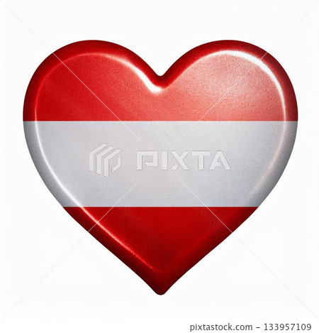 奧地利國旗心形 133957109