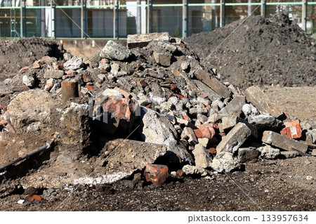 Image of pile of rubble (concrete shell) Image of pile of rubble (concrete shell) 133957634