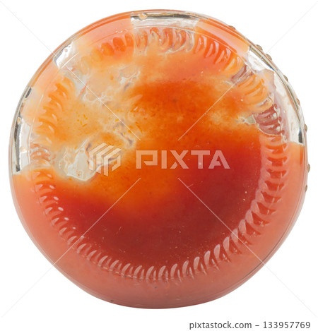 Ketchup bottle bottom on white background 133957769