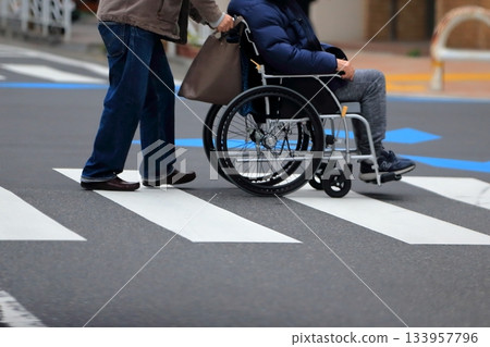 Crosswalk and wheelchair image 133957796