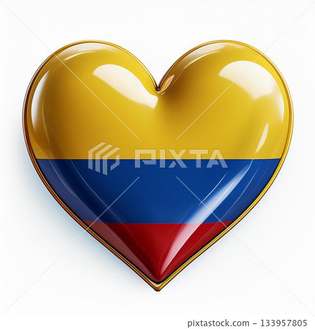 哥倫比亞國旗心形 133957805