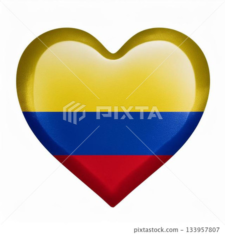 Colombian flag heart Colombian flag heart 133957807
