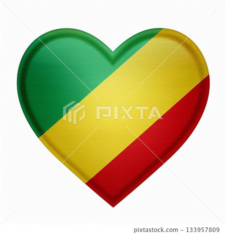 剛果共和國國旗心形 133957809