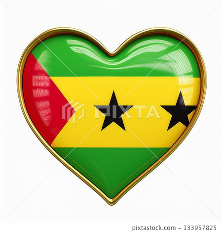 Heart of the Sao Tome and Principe flag 133957825