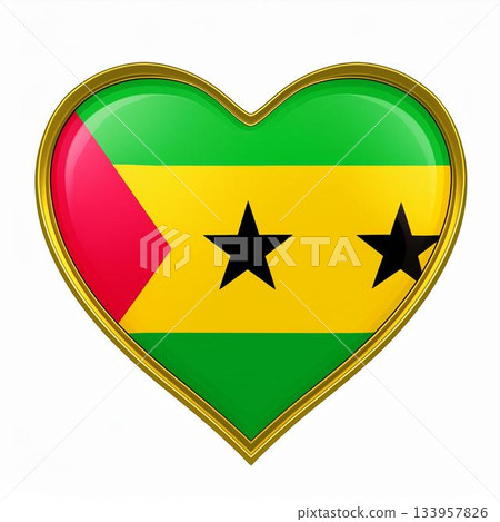 Heart of the Sao Tome and Principe flag 133957826