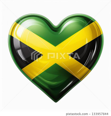 牙買加國旗心形 133957844