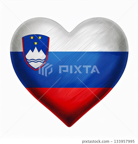 斯洛維尼亞國旗之心 133957995