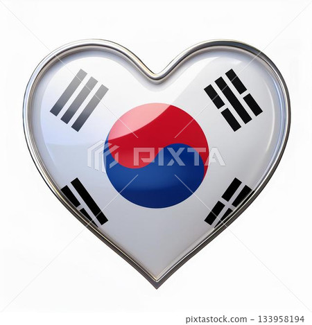 韓國國旗心形 133958194