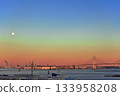 Evening view of Yokohama Port and Bay Bridge 133958208