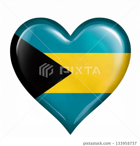 巴哈馬國旗心形 133958737