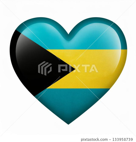 巴哈馬國旗心形 巴哈馬國旗心形 133958739