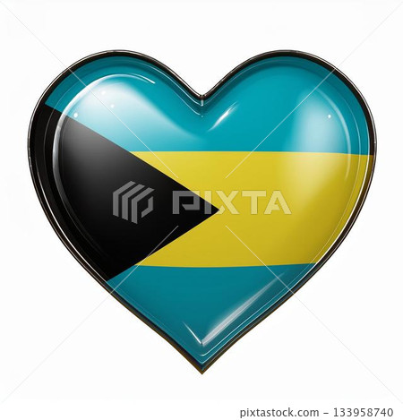 巴哈馬國旗心形 133958740
