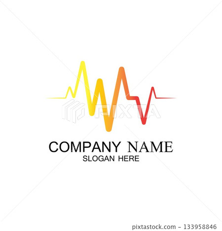 Pulse line ilustration vector template Pulse line ilustration vector template 133958846