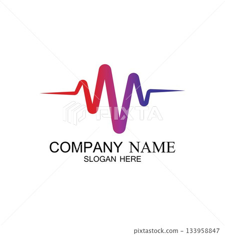 Pulse line ilustration vector template 133958847