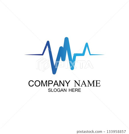 Pulse line ilustration vector template Pulse line ilustration vector template 133958857