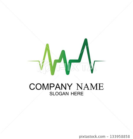 Pulse line ilustration vector template 133958858
