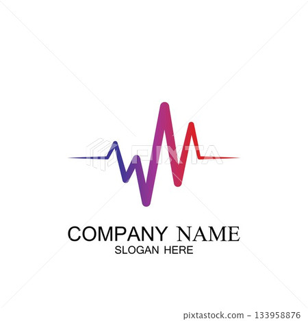 Pulse line ilustration vector template 133958876