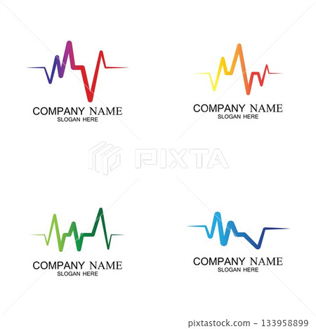Pulse line ilustration vector template Pulse line ilustration vector template 133958899