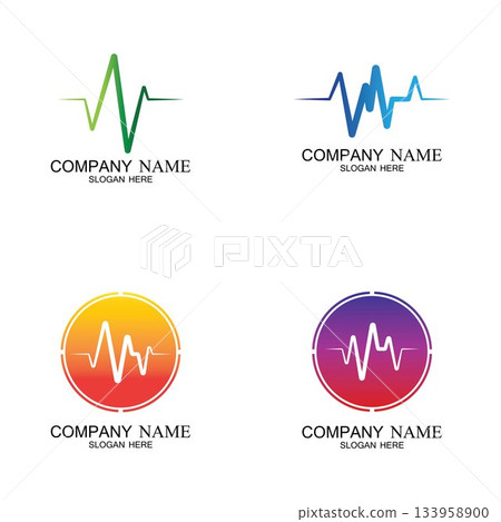 Pulse line ilustration vector template Pulse line ilustration vector template 133958900