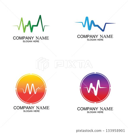 Pulse line ilustration vector template Pulse line ilustration vector template 133958901