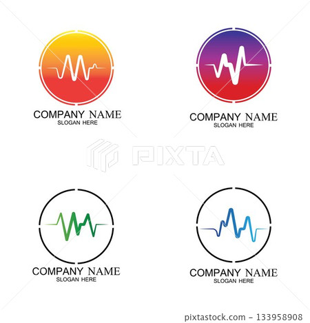 Pulse line ilustration vector template Pulse line ilustration vector template 133958908