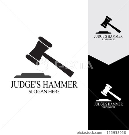 Hammer of a judge icon vector 133958938