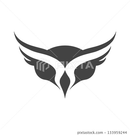 Modern Geometric Owl Symbol Showing Organized Intellectual Design Modern Geometric Owl Symbol Showing Organized Intellectual Design 133959244