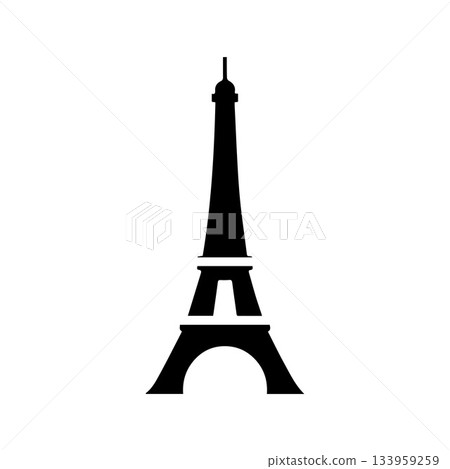 One-Line Continuous Eiffel Tower Symbol Showing Artistic Simplicity One-Line Continuous Eiffel Tower Symbol Showing Artistic Simplicity 133959259