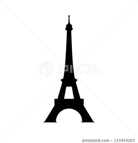 Balanced Symmetry Eiffel Tower Logo Reflecting Architectural Harmony Balanced Symmetry Eiffel Tower Logo Reflecting Architectural Harmony 133959263