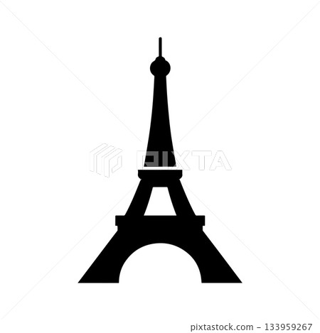 Sunrise Eiffel Tower Logo Representing Hope and Parisian Warmth 133959267