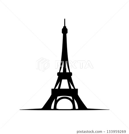Crystal Polygon Eiffel Tower Symbol Expressing Modern Precision 133959269