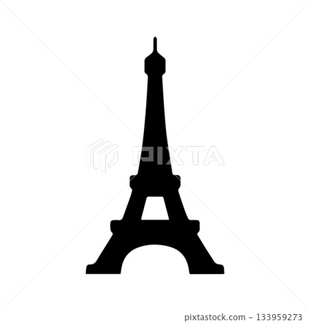 Ornamental Eiffel Tower Logo Emphasizing Classic French Elegance 133959273