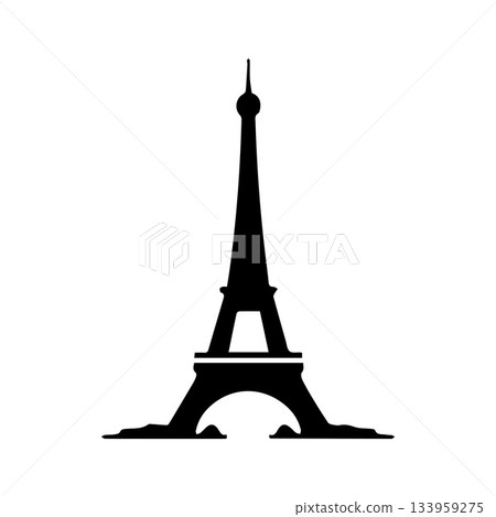 Triangular Geometric Eiffel Tower Logo Showing Modern Structure 133959275