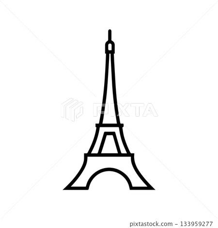 Tall Silhouette Eiffel Tower Logo Capturing Elegant French Height Tall Silhouette Eiffel Tower Logo Capturing Elegant French Height 133959277