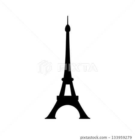 Dotted Geometric Eiffel Tower Symbol With Refined Modern Texture 133959279