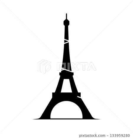 Patterned Tower Logo Showing Artistic Parisian Design Expression Patterned Tower Logo Showing Artistic Parisian Design Expression 133959280