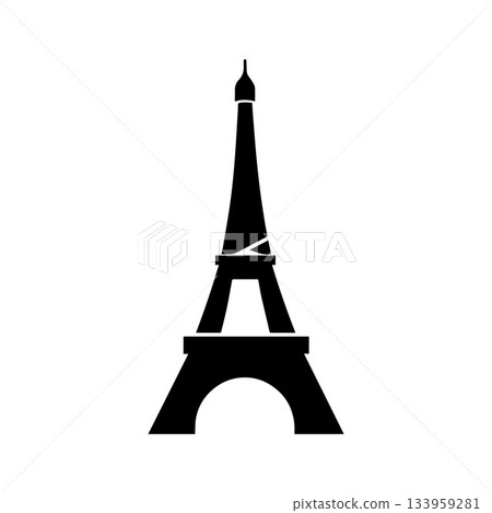 Layered Transparency Eiffel Tower Emblem Showing Strong Creativity Layered Transparency Eiffel Tower Emblem Showing Strong Creativity 133959281