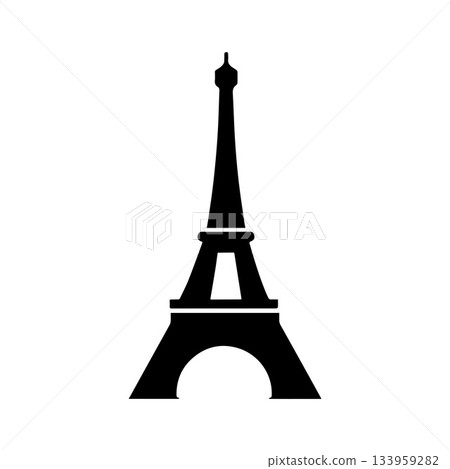 Abstract Overlap Tower Symbol Representing Paris in Modern Style Abstract Overlap Tower Symbol Representing Paris in Modern Style 133959282