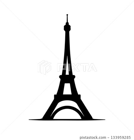 Bold Thick-Line Eiffel Tower Emblem With Strong Visual Power Bold Thick-Line Eiffel Tower Emblem With Strong Visual Power 133959285