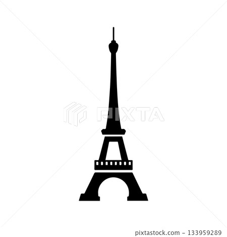Diamond-Form Eiffel Tower Logo Showing Precision and Elegance 133959289