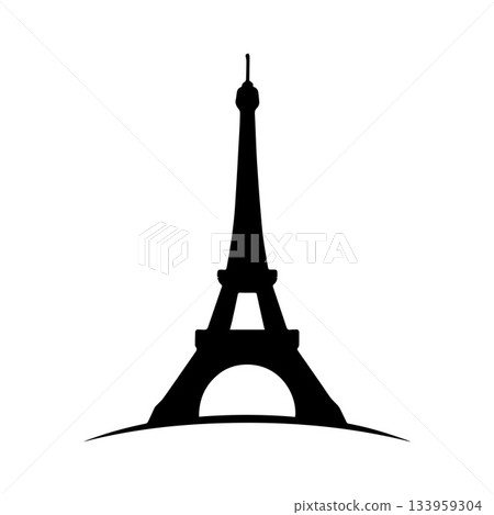Thin-Delicate Eiffel Tower Logo Reflecting Gentle Parisian Beauty 133959304