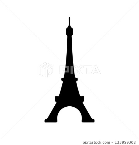 Educational Travel Eiffel Tower Logo Merging Books and Architecture 133959308