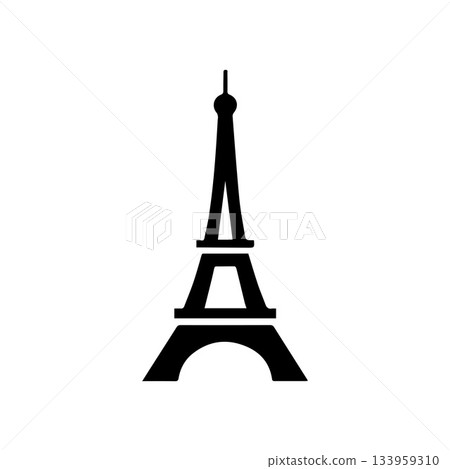 Elegant Minimal Eiffel Tower Logo Representing Parisian Heritage 133959310